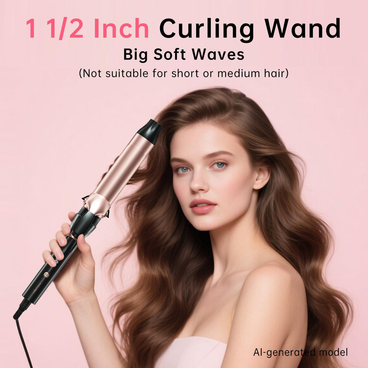 Hahahope Curling Iron showing ergonomic handle design