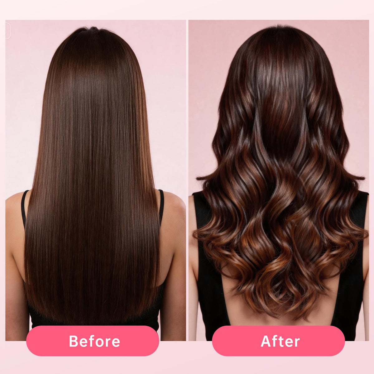 Hahahope Curling Iron with 7 heat settings display