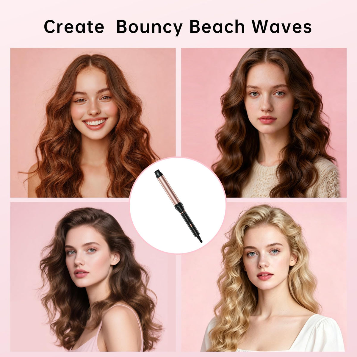 hahahope curling wand back view highlighting the swivel cord