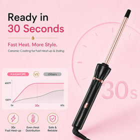 hahahope curling wand in travel pouch for easy portability