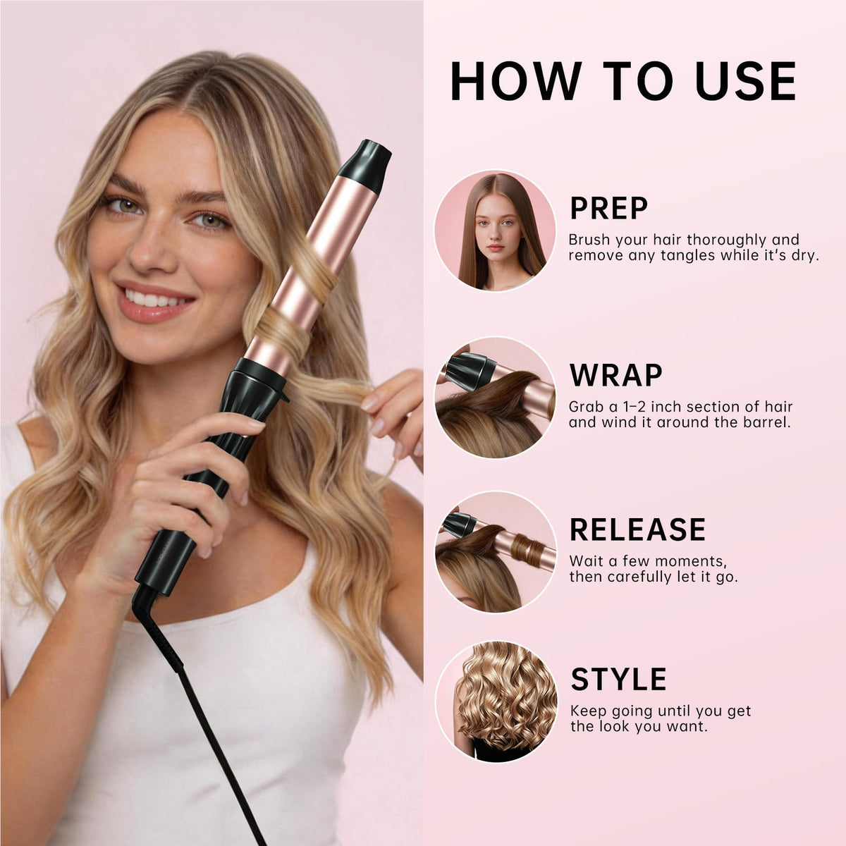 hahahope curling wand with adjustable temperature settings