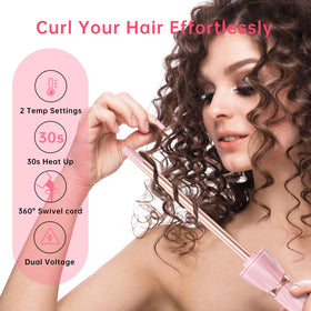 hahahope curling wand with anti-slip handle and protective stand