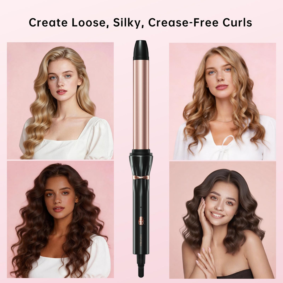 Hahahope curling wand with cool tip and safety stand