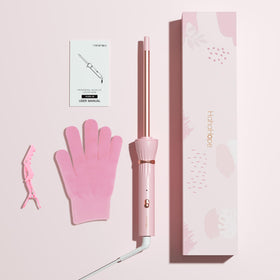 hahahope curling wand with dual voltage feature highlighted