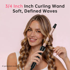 Hahahope curling wand with heat-resistant glove and styling clips
