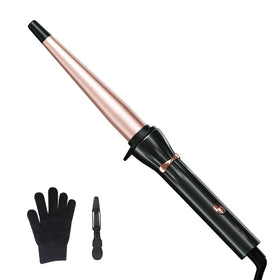 hahahope Tapered Curling Iron front view with ceramic barrel