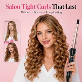 hahahope Tapered Curling Iron in use creating curls