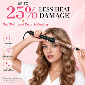 hahahope Tapered Curling Iron side view showing heat settings