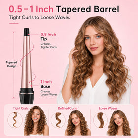 hahahope Tapered Curling Iron with cool tip and safety stand