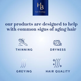Hair Biology Biotin-Infused Purple Conditioner applied to hair