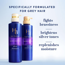 Hair Biology Purple Shampoo and Conditioner set packaging