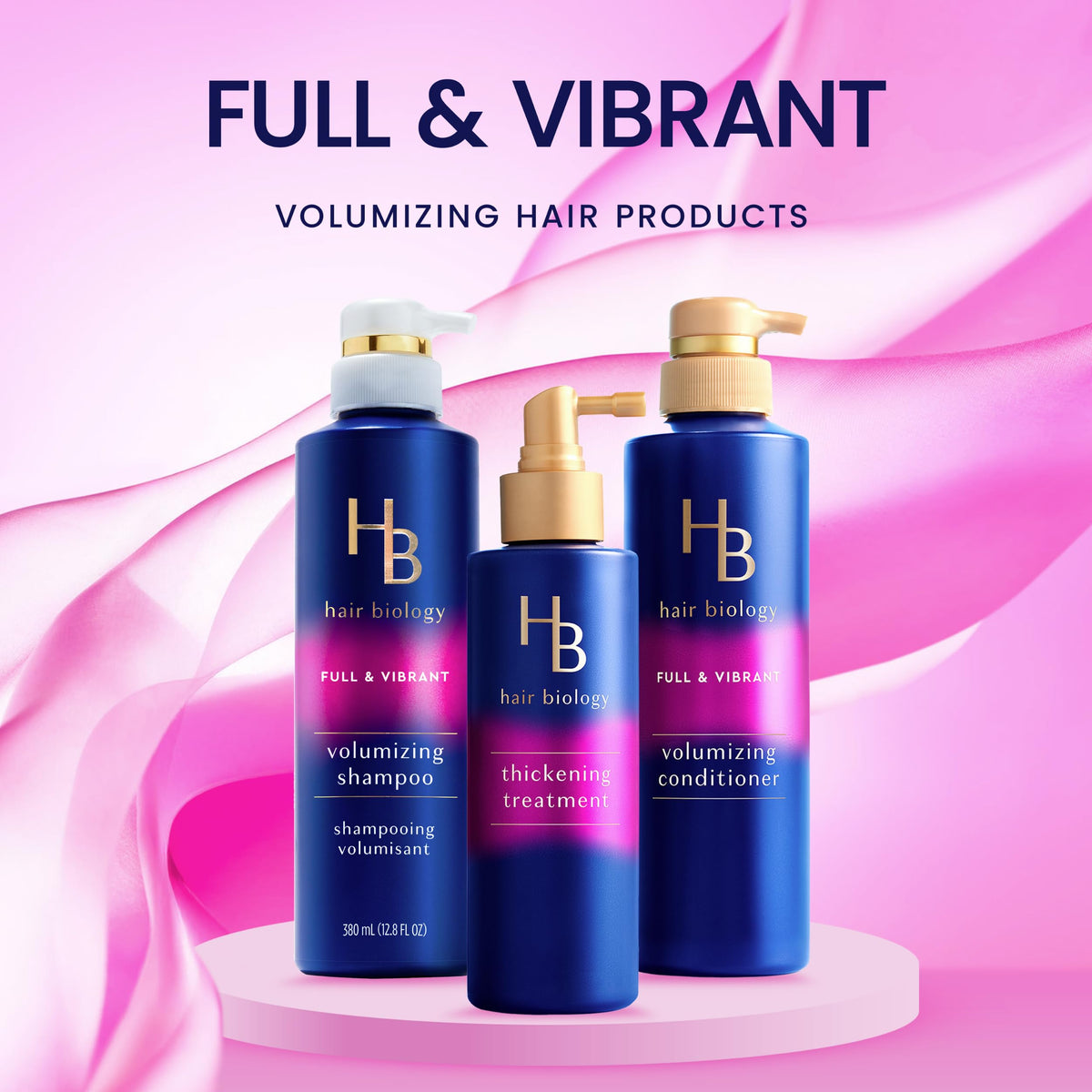 Hair Biology volumizing shampoo 12.8 fl oz bottle front view