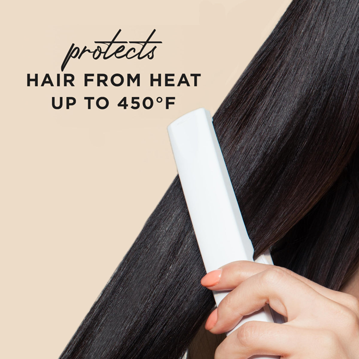 Hair Food Coconut & Argan Oil Heat Protectant Spray application on hair