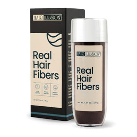 Hair Illusion Hair Building Fibers 38g bottle front view in brown