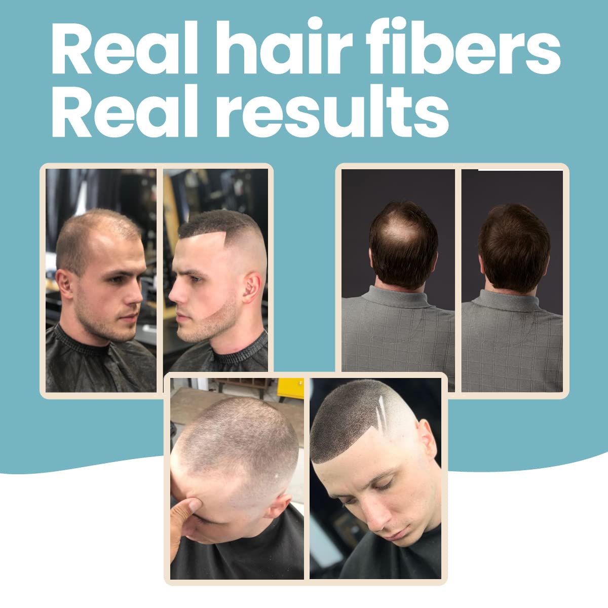 Hair Illusion Hair Building Fibers on hair demonstrating fuller look