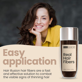 Hair Illusion Hair Building Fibers showing texture and colour match