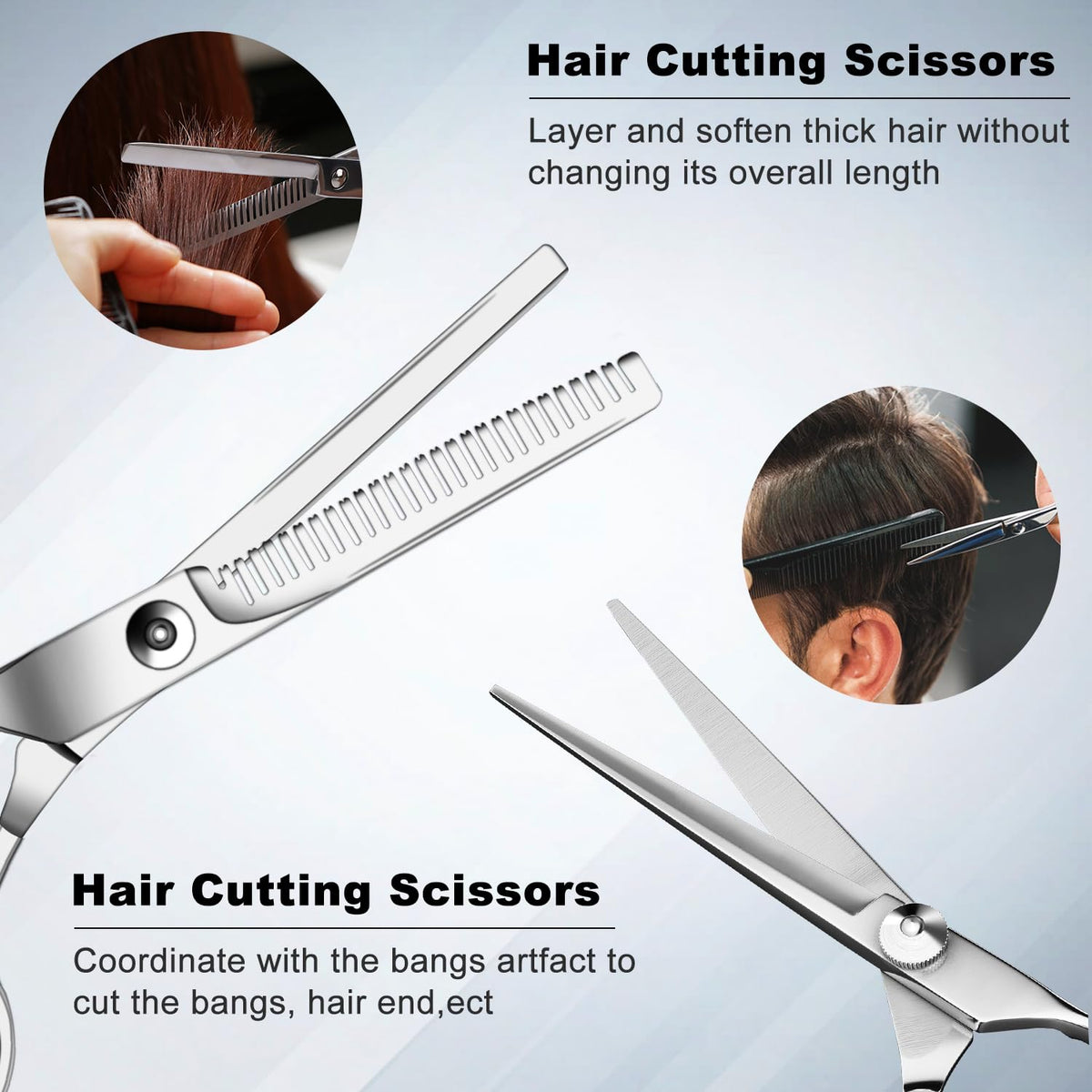 Hair razor comb included in Sirabe scissors kit