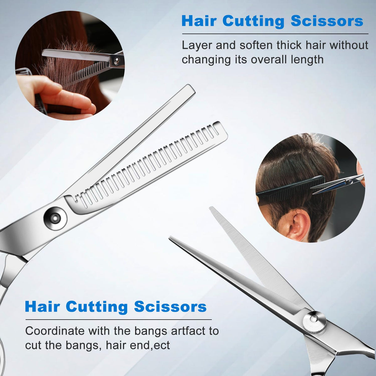 Hair razor comb included in Sirabe scissors kit