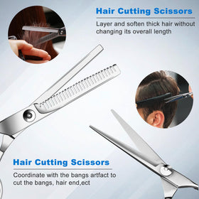 Hair razor comb included in Sirabe scissors kit