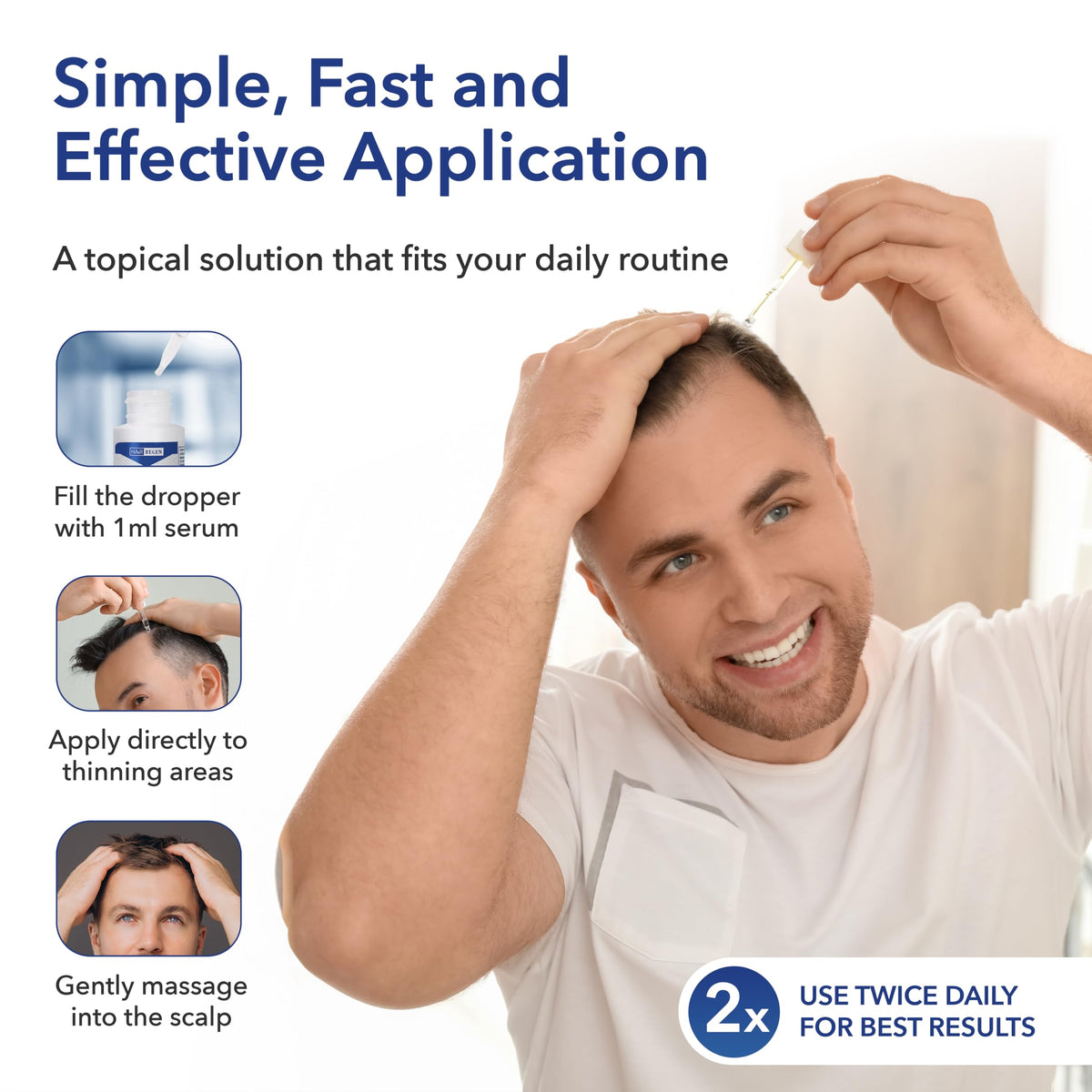 Hair Regen Minoxidil bottle upright with dropper