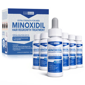 Hair Regen Minoxidil for Men 5% six serum bottles front view