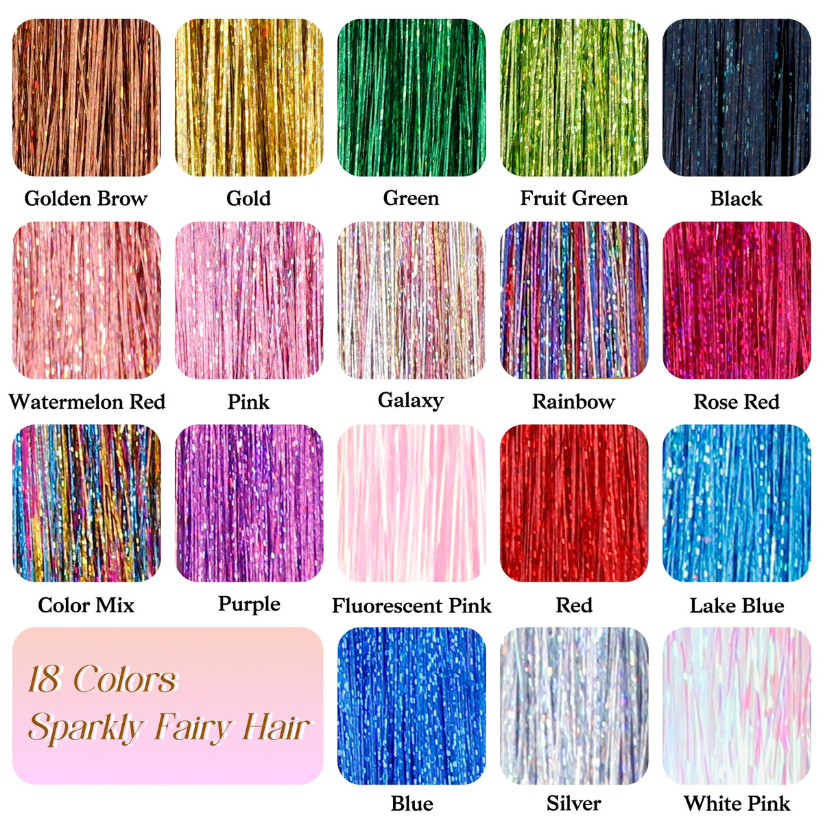 Hair tinsel in a stylish hairstyle for a party