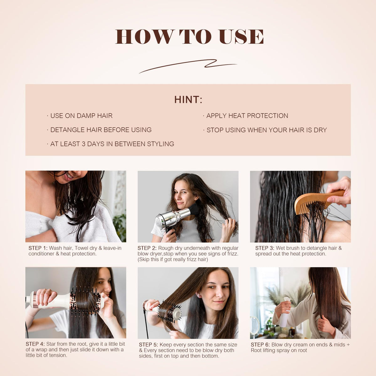 Hair Trends Blow Dryer Brush compact size comparison