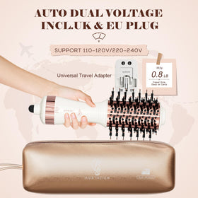 Hair Trends Blow Dryer Brush showing nano titanium bristles