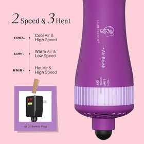 Hair Trends Dual Voltage Travel Hair Dryer Brush close-up of bristles