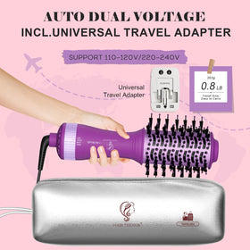 Hair Trends Dual Voltage Travel Hair Dryer Brush side view