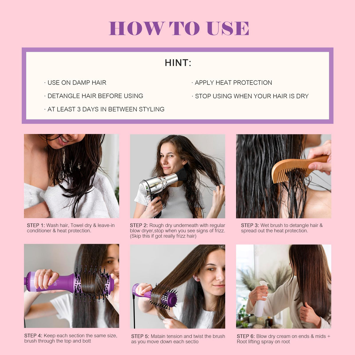 Hair Trends Dual Voltage Travel Hair Dryer Brush styling hair