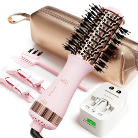 Hair Trends Dual Voltage Travel Hot Air Brush Dryer front view