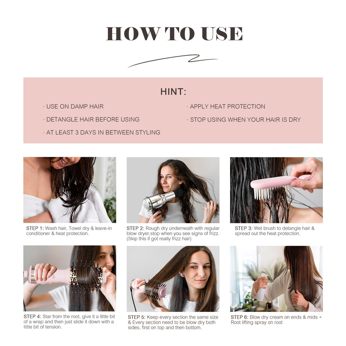 Hair Trends Hot Air Brush demonstrating styling capability