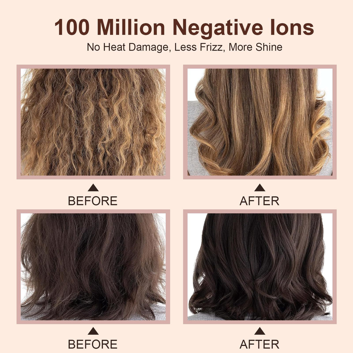 Hair Trends Hot Air Brush Dryer with user styling hair