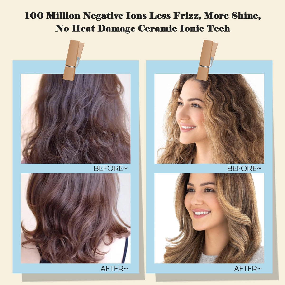 Hair Trends Hot Air Dryer Brush showing nano titanium technology