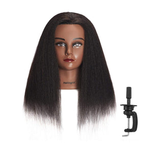 Hairingrid mannequin head front view with 14-16 inch real hair