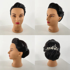 Hairingrid mannequin head styled with curls