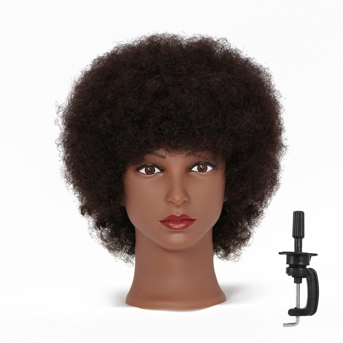 Hairingrid mannequin head with 100% human hair, front view