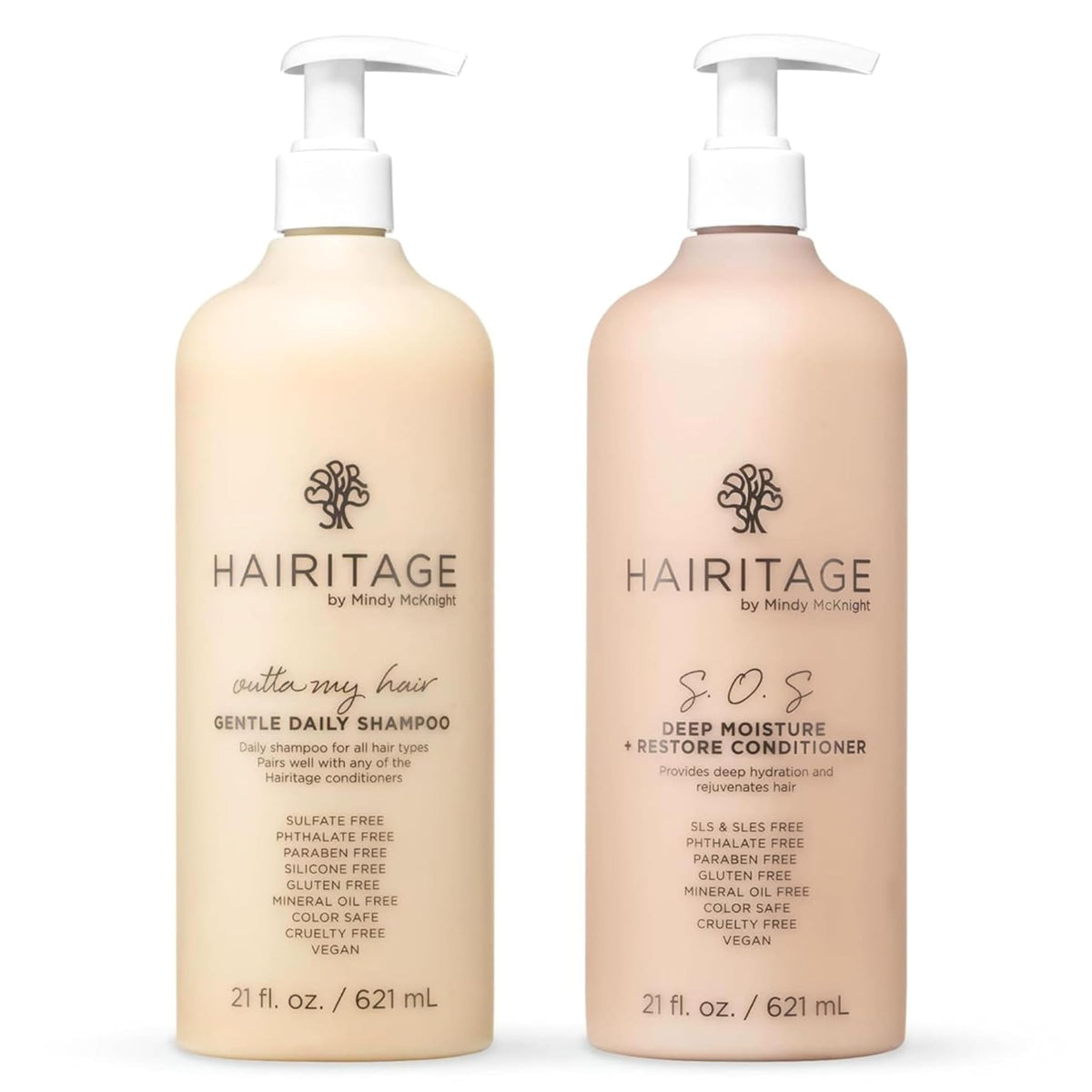 Hairitage Gentle Daily Moisture Shampoo and Conditioner Set front view
