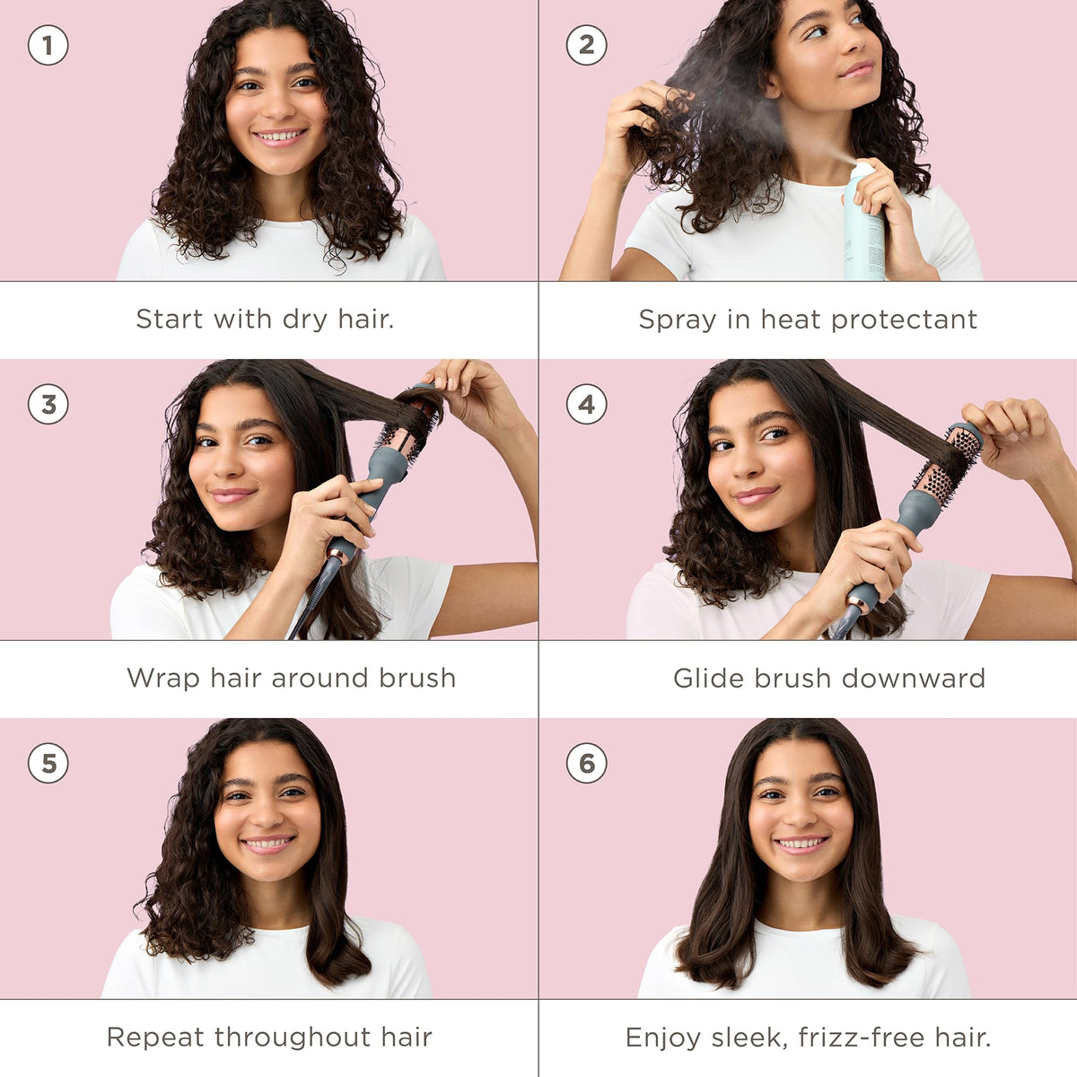 Hairitage Heated Curl Brush side view showing bristles