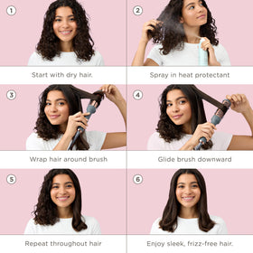 Hairitage Heated Curl Brush side view showing bristles