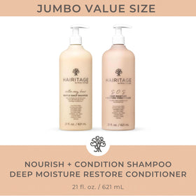 Hairitage shampoo bottle with cherry + amber scent