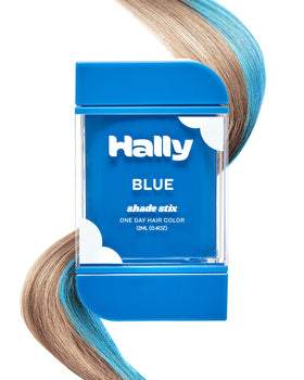 Hally Hair Shade Stix blue temporary hair colour front view