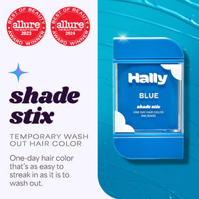 Hally Hair Shade Stix blue with built-in comb for easy application
