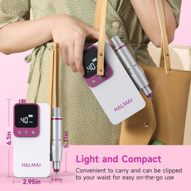 Halmai Electric Nail Drill charging with power indicator