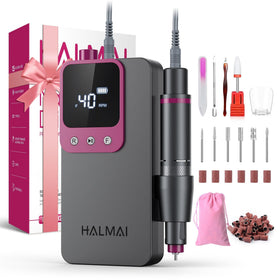 Halmai Electric Nail Drill dark grey model front view