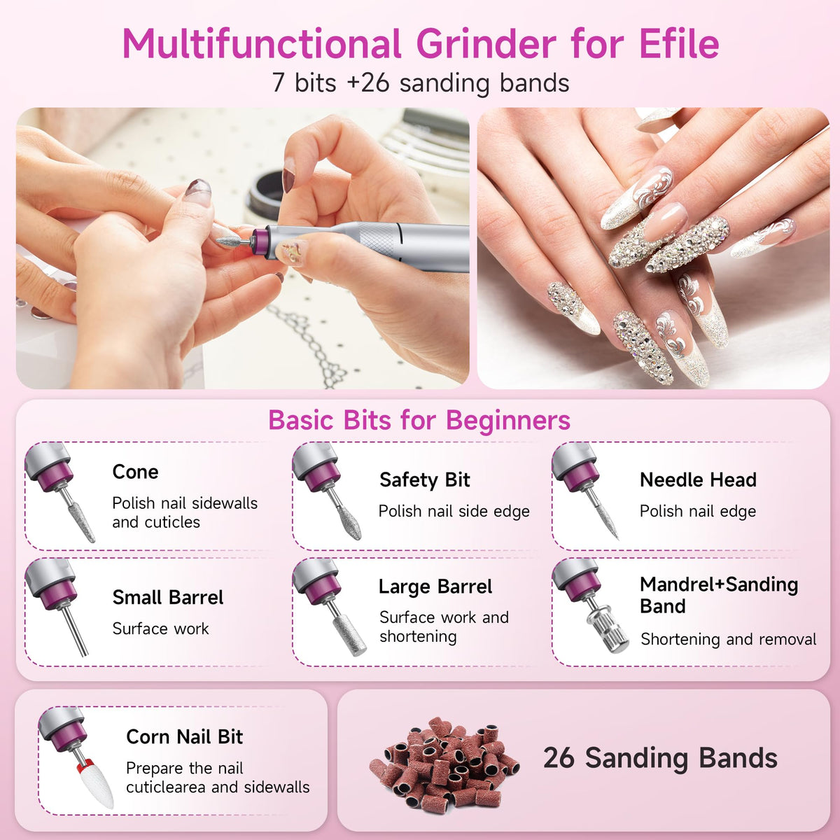 Halmai Electric Nail Drill in use on nails