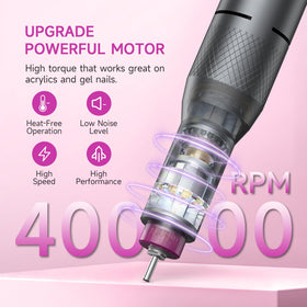 Halmai Electric Nail Drill LCD display showing RPM