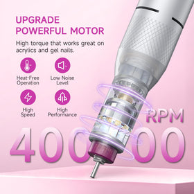 Halmai Electric Nail Drill side view showing drill bit