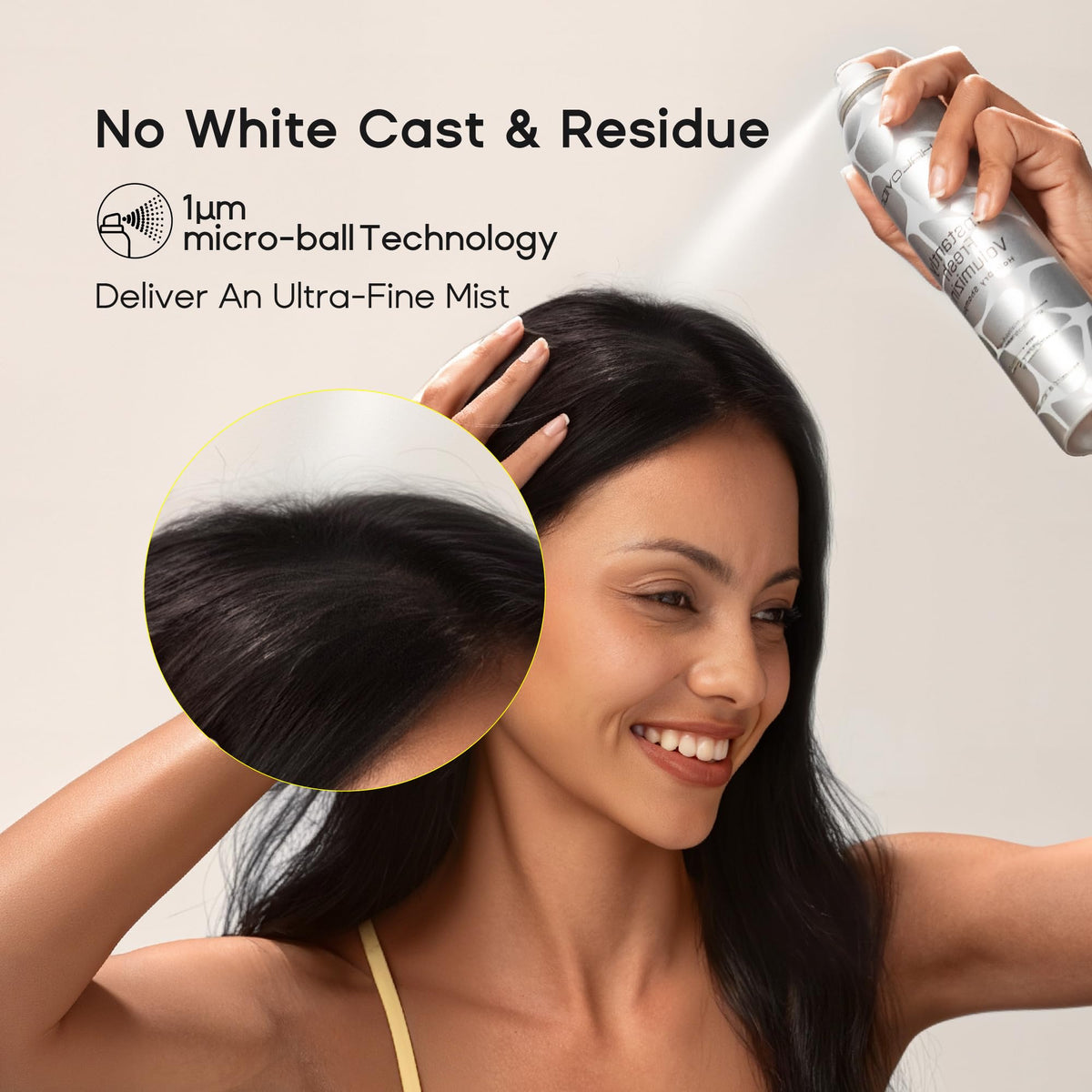 HALOVIDA Invisible Dry Shampoo application on hair